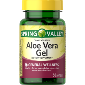 Spring Valley Concentrated Aloe Vera Gel Dietary Supplement, 50 Count