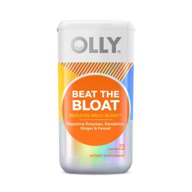 OLLY Beat the Bloat Capsule Supplement, Digestive Support, 25 Count