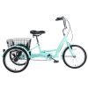 20" European Adult Tricycles 3 Wheel W/Installation Tools with Low Step-Through, Large Basket, Tricycle for Adults, Women, Men