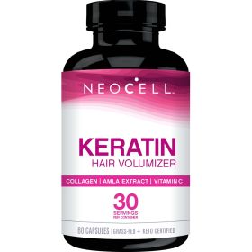 NeoCell Hair Volumizer Capsules with Keratin and Collagen, 60 Count