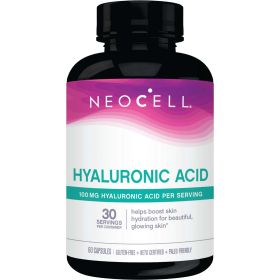 NeoCell Hyaluronic Acid Supplement, Gluten Free, 100 mg, 60 Capsules