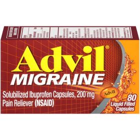 Advil Migraine Pain and Headache Reliever Ibuprofen Capsules;  200 mg;  80 Count