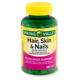 Spring Valley Hair;  Skin & Nails Dietary Supplement;  240 Count