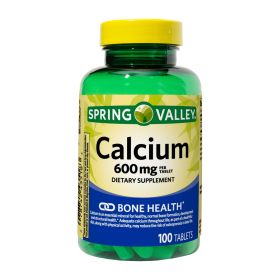 Spring Valley Calcium Tablets Dietary Supplement;  600 mg;  100 Count