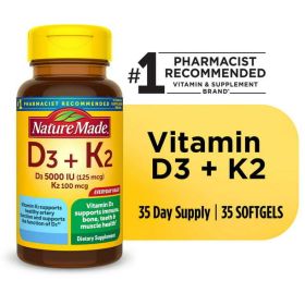 Nature Made Vitamin D3 K2 Softgels;  Dietary Supplement;  35 Count