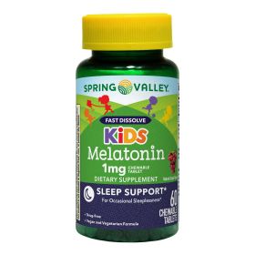 Spring Valley Kids Melatonin Chewable Tablets;  Grape Flavor;  1 mg;  60 Count