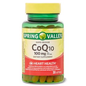 Spring Valley Rapid-Release CoQ10 Dietary Supplement;  100 mg;  30 Count