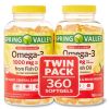 Spring Valley Omega-3 Natural Lemon Flavor Dietary Supplement Twin Pack;  1000 mg;  360 count