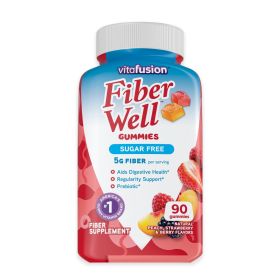 Vitafusion Fiber Well Sugar Free Fiber Supplement Gummies;  Fruit Flavored;  90 Count