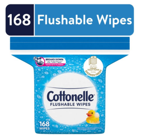 Cottonelle Fresh Care Flushable Wet Wipes, 1 Refill Pack (168 Total Wipes)