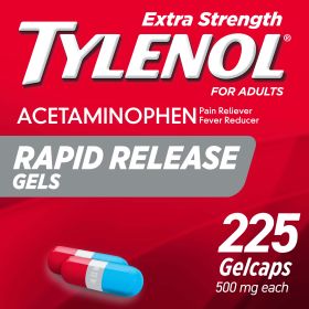 Tylenol Extra Strength Acetaminophen Rapid Release Gels;  225 ct