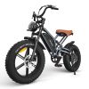 JANSNO X50P Electric Bike with a Powerful 750W Brushless Motor, Long-Lasting 48 12 8A Battery. 20 inch Fat Tires, 7-Speed