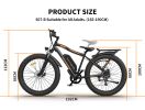 AOSTIRMOTOR S07-B 26" 750W Electric Bike Fat Tire P7 48V 12.5AH Removable Lithium Battery for Adults with Detachable Rear Rack Fender(Black)