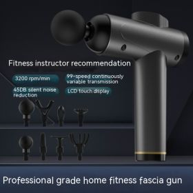 Massage Gun Instrument Muscle Relaxation Massage (Option: Dark Gray-99 Gear LCD Screen 8 Head)