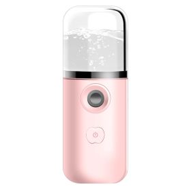 Household Handheld Face Care Beauty Spray Device Usb Nano Steaming Face Device Charging Humidifier (Color: pink)