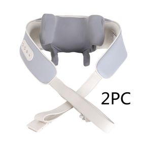 Hot Compress Intelligent Cervical Shoulder And Neck Massage Instrument, Rechargeable Neck Protection Massage Shawl (Option: Grey-2PCS)