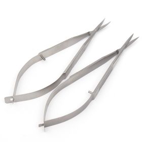 Corneal Scissors Ophthalmic Microinstruments With Flat Handle For Dismantling Stitches (Option: Flat handle straight head)