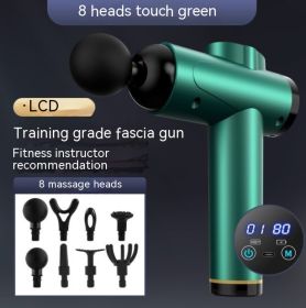 Massage Gun Instrument Muscle Relaxation Massage (Option: Dark Green-Storage Bag Button 8 Heads)