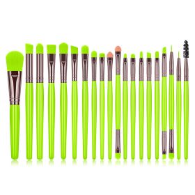 20pcs Fluorescent Color Makeup Brush Set (Option: Fluorescent green)