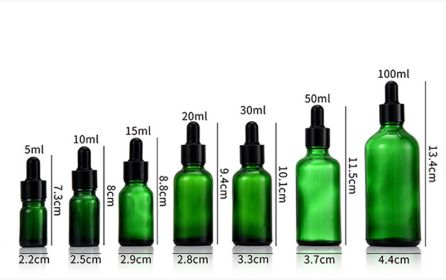 Glass Fine Oil Bottle Avoid Light Glue Head Dropper Bottle  Stock Bottling Cosmetics (Option: Green-100ml)