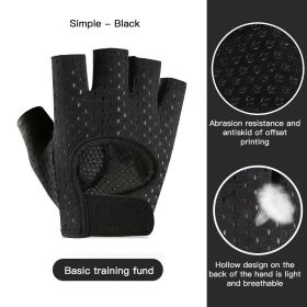 Breathable Fitness Gloves Gym Weightlifting Yoga Bodybuilding Training Sports Thin Non-slip Half Finger Cycling Gloves Equipment (Color: Black M2)
