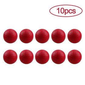 10Pcs Golf Balls PU Foam Elastic Indoor Outdoor Golf Practice Driving Range Children Putting Golf Supplies (Color: Red)