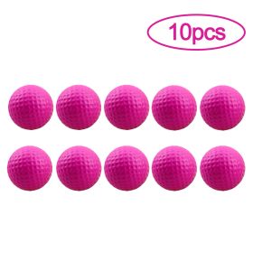 10Pcs Golf Balls PU Foam Elastic Indoor Outdoor Golf Practice Driving Range Children Putting Golf Supplies (Color: pink)