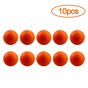 10Pcs Golf Balls PU Foam Elastic Indoor Outdoor Golf Practice Driving Range Children Putting Golf Supplies (Color: Orange)