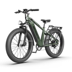 AOSTIRMOTOR New Pattern King 26" 1000W Electric Bike 26in Fat Tire 52V15AH Removable Lithium Battery for Adults KING (Color: as picture)