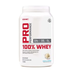 GNC Pro Performance 100% Whey Protein Powder - Vanilla Cream, 25 Servings, Supports Healthy Metabolism and Lean Muscle Recovery (Brand: GNC)