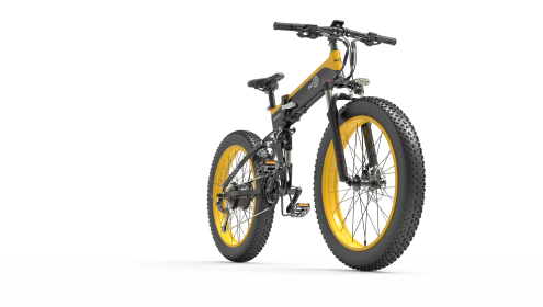 Bezior X1500 Full Suspension 1500W Motor 48V 26inch Wheel Foldable Electric Bike (Color: yellow)