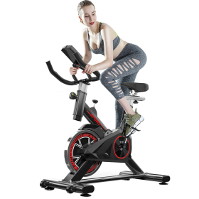Home Cardio Gym Workout Professional Exercise Cycling Bike (Color: Black A)