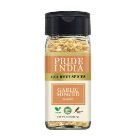 Pride of India – Garlic Minced – Gourmet Seasoning – Ideal for Dips/Sauces/Bread/Salad/Stir-Fries – Ideal Pantry Condiments – Easy to Use (size: 1.9 oz)
