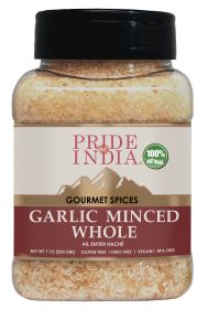 Pride of India – Garlic Minced – Gourmet Seasoning – Ideal for Dips/Sauces/Bread/Salad/Stir-Fries – Ideal Pantry Condiments – Easy to Use (size: 7 oz)