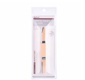 Double Head Macro Eyebrow Trimmer Ladies Portable Anti-scratch Long Head (Color: yellow)