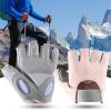 1 Pair Training Gloves Non-slip Fingerless Palm Protector Unisex Sweat-wicking Ridding Gloves for Outdoor Sports