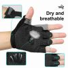 Breathable Fitness Gloves Gym Weightlifting Thin Non-slip Half Finger Cycling Gloves Equipment Yoga Bodybuilding Training Sports Red Color