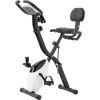 Folding Exercise Bike; Fitness Upright and Recumbent X-Bike with 10-Level Adjustable Resistance; Arm Bands and Backrest