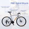 24 Speed Hybrid bike Disc Brake 700C Road Bike For men women's City Bicycle